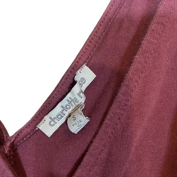 Charlotte Russe Cut Out Sleeveless Crop Top Maroon Women Sz S - Picture 5 of 8